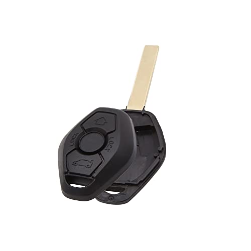 A ABSOPRO Car 3 Buttons Uncut Insert Key Fob Case Remote Control Shell Replacement for BMW X3 2004-2009