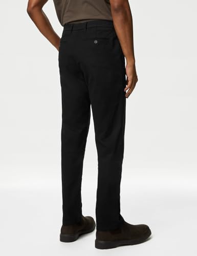 Image of Marks & Spencer Mens Solid Mid Rise Regular Fit Chinos