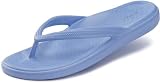 Joomra Plantar Fasciitis Flip Flops for Women Beach Summer Arch Support Sandals EVA Soft Orthopedic Toe Post Thong Light Blue Size 7