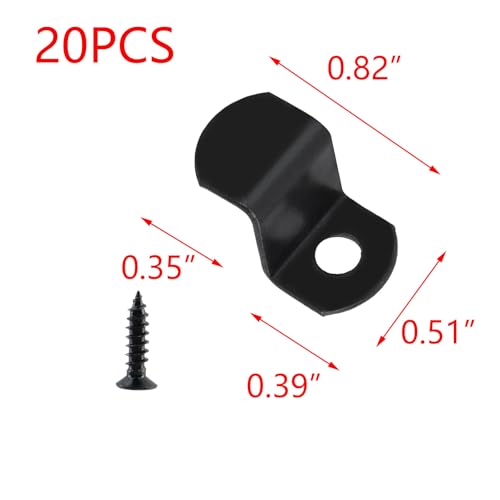 Image of T Tulead 20PCS Canvas Clips Iron Offset Clips for Picture Framing Photo Frame Clamp Clip 1 /2 inch, Black, with Screws