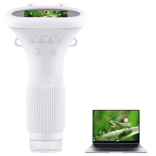 Image of Microscope, Digital Microscope,Holding Magnifying Glasses，2'' IPS,2 MP,4 Zoom Buttons,1000x Magnification,Observe Circuit Boards /Plants /Coins /Hair /Insects,Christmas,Birthday,Edu Gifts.