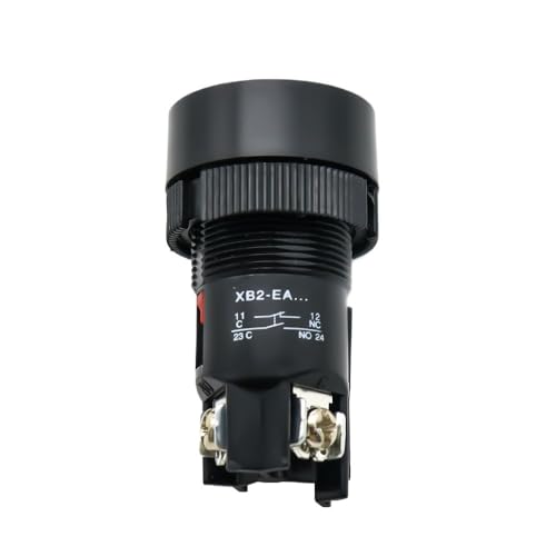 Interrupteur de sécurité 22 mm noir blanc bouton-poussoir
