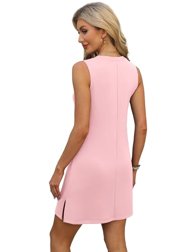 Image of BKRIVE V-Neck Summer Casual Beach Dresses for Women 2026 Vacation Women's Sleeveless Sundress with Split