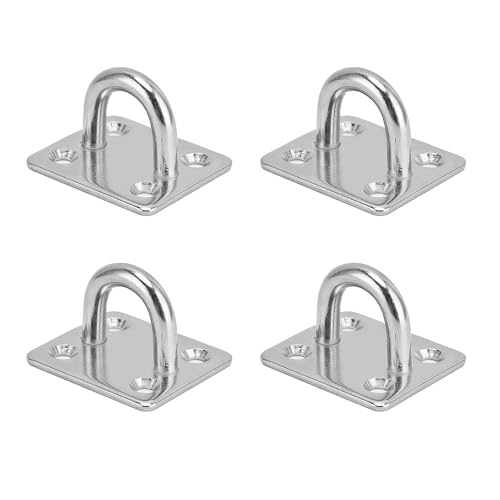 YUGUOLAN 4 Stück Augplatte Edelstahl, Augplatte Mit öse, Zurrösen Edelstahl, Wandöse, Für Sonnensegel/Wand-Befestigung, Decken-Befestigung, Wand-Haken, Decken-Haken