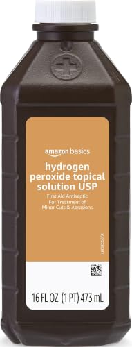 Amazon Basics Hydrogen Peroxide Topical Solution USP, First Aid Antiseptic for Cuts, Scrapes and Infection Protection, 16 fl oz, Pack of 1 (Previously Solimo) - image 1