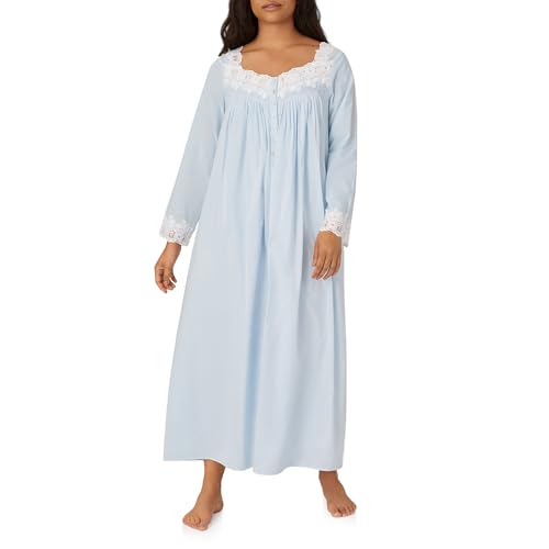 Image of Eileen West Queen Anne's Lace Womens Sleepwear & Loungewear - Florentine Lace Collection - 100% Long Sleeve Soft Long Robe