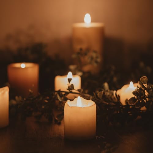 ToCi Set di candele a LED, color crema, con 4