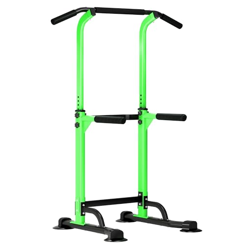 Image of SogesPower Power Tower Dip Station Pull Up Bar for Home Gym Adjustable Height Strength Training Workout Equipment,Pull Up Bar Station