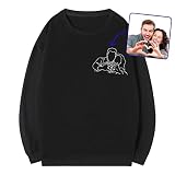 XIAO.Z Foto Personalizada Dibujo Suéter Imagen Sudadera con Capucha Sudadera De Colores Ropa Familiar para Parejas Regalo De Cumpleaños De Navidad para El Día De San Valentín