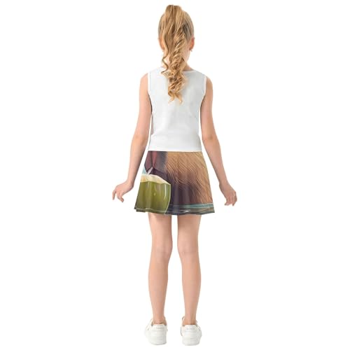 Joisal Capybara Blue Sky Toddler Tennis Skirts Cute Girls' Shorts Athletic Skorts School Skirt 4t4