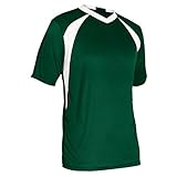 Champro Men's Standard Sweeper Lightweight Soccer Jersey, Forest Green,White, Adult Medium
