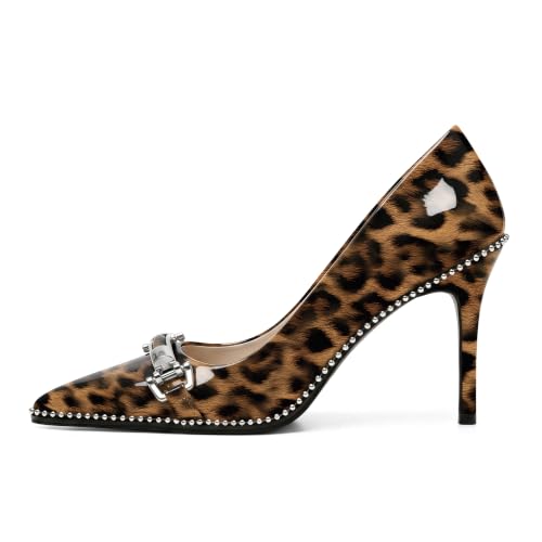 Image of Women's High Heel Pumps Stiletto Heel Pumps for Women Pointed Toe Heels Elegant Classic 3.5 Inch Beaded Pumps