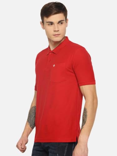 Image of Dollar Men's Pack of 1 Solid Cotton Blend Polo Neck T-Shirt