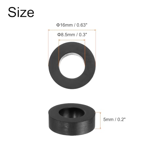 QUARKZMAN 48Stk Gummi Unterlegscheiben Gummispacer 16mm Außendurchmesser 85mm Innendurchmesser 5mm Höhe Runde Antivibrationspacer Gummibuchsen Grommets Dicke Gummischeiben für Auto Zubehör