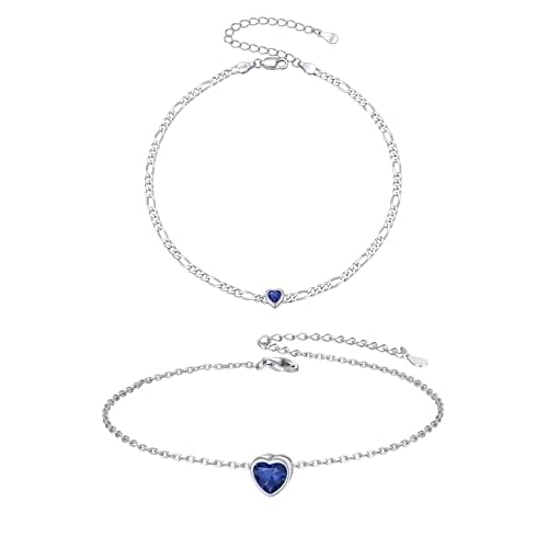 ChicSilver 925 Sterling Silver Anklet Jewelry Set for Women, Simple Dainty Ankle Bracelet for Beach Party (With Gift Box)