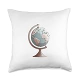 Minimal World Globe Design Throw Pillow