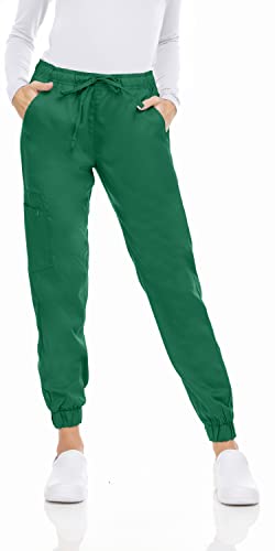 Marilyn Monroe Women s Stretch Slim Fit Jogger, 5 Pockets with Zipper Closure Side Pocket, Soft Medical Scrub Pants, Hunter, XL