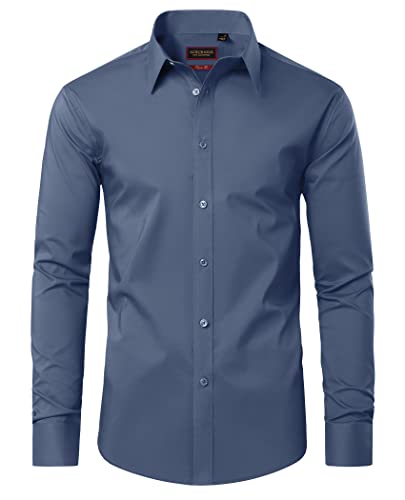 Mens Dress Shirts Long Sleeve Dress Shirts for Men Cotton Button Down Shirt Regular Big and Tall Dress Shirts