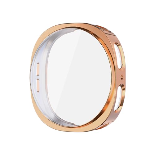 For Samsung Galaxy Watch8 44mm �P�[�X �T���X�� Galaxy Watch 8 44mm �S�ʕی�P�[�X �yKibnco�z ���b�L�d�グ TPU �\�t�g ���y�� �ϏՌ� �S�ʏ��h�~ �J�o�[ (���[�Y�S�[���h)