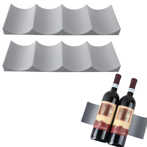 EYVRPAU 2 piezas Estante para Botellas de Silicona, Antideslizante y Apilable, Botellero, Estera para Vino, Portabotellas Nevera, Latas Cerveza, Puede Titular Rack