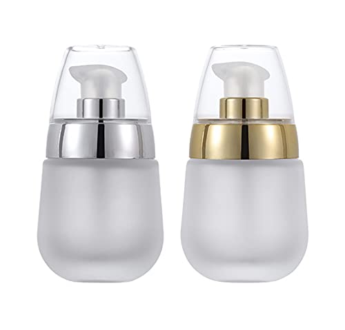 AKOAK 2 Stück Frosted Glass Moisturizing Lotion Leere Flasche Kosmetik Flaschen Transparent Geeignet für Reisen, Business, Büro, Outdoor, klein und tragbar, Weiß, 8, Parfümflaschen Cover
