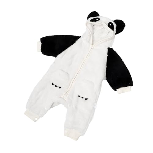 Didiseaon Thickened Baby Long Sleeve Winter Outfit Plush Newborn Clothing 66cm Comfortable Outerwear Panda Pattern