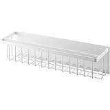 山崎実業(Yamazaki) マグネット バスルームバスケット ワイド ホワイト 約W44.3×D12.3×H12cm タワー tower 浴室ラック フック付き 奥行スリム 浮かせる収納 3769