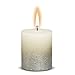 Bolsius Fading Metallic Set of 6 Pillar Candles 2.75 X 3.25 Inch Ivory/Champagne- Romantic Unscented Dripless Dinner Table Candles Modern Look Great for Wedding, Home Décor, Bath, (80x68mm)