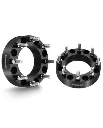 EVIL ENERGY 8x180 Wheel Spacers Compatible with 2011-2018 Silverado 2500 2011-2025 Silverado 2500 HD 2 inch Lug Centric Wheel Spacer 2 pcs 8x180 mm with 130 Hub Bore M14x1.5 Stud Not Hubcentric Black