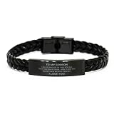 to My Godson Braided Leather Bracelet, I Am So Proud of You for All That You Have Done, Best Birthda