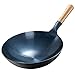 Tradycyjna żeliwna Nieprzywierająca Wok Chińska Ręcznie Robiona Patelnia, Niepowlekany Wok Odporny Na Zarysowania Z Uchwytem Z Drewna Bukowego, Do Kuchni Indukcyjnej I Gazowej, Różne Rozmi(Size:ø34cm)