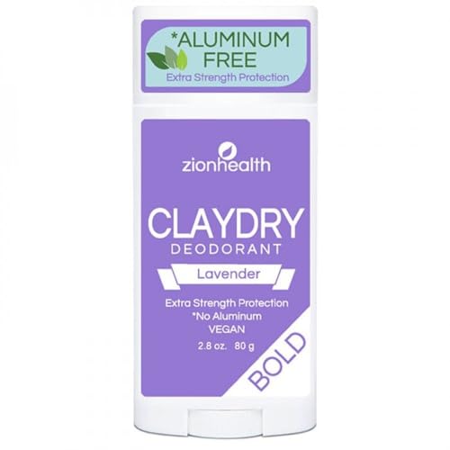 ClayDry Bold Lavender Vegan Deodorant Zion Health 2.8 oz Stick