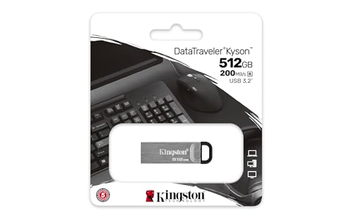 DataTraveler Kyson USB 3.2 Gen 1 PenDrive 512GB - Con elegante guscio in metallo senza cappuccio protettivo - Chiavetta USB - Immagine 3