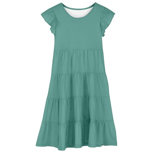 Robe d'été pour filles coupe trapèze fluide à dégradé chic