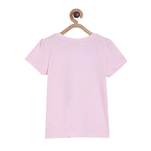 Image of miniklub Girls Pink Printed Pure Cotton Top