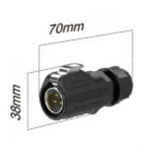 Conector impermeable IP68 de aleación galvanizada LP-20 y contactos dorados de 500V 7