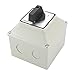 BAOMAIN 30A-32A Universal Rotary Changeover Switch SZW26-32/D202.2D 3-Positions (1-0-2) Two rotors Box Version for Motor Control, Generator Transfer & Power Selection