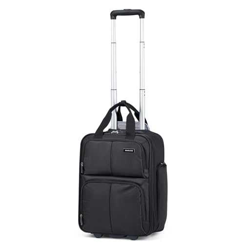 Hanke 16" Underseat Carry-On Luggage with Wheels, Black