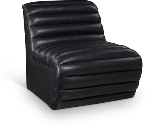 Sillón con Cuero Sintético Suave Negro miniatura 1