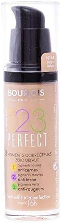 3 x Bourjois Paris 123 Perfect Foundation 30ml New & - 54 Beige, 30 ml (Pack of 1)