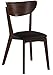 Baxton Studio Sumner Mid-Century Black Faux Leather and Walnut Brown Wood Dining Chair