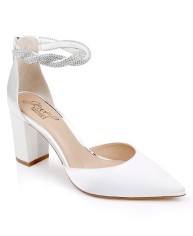 Jewel Badgley Mischka Tinsley Pointed Toe Block Heel Pumps2