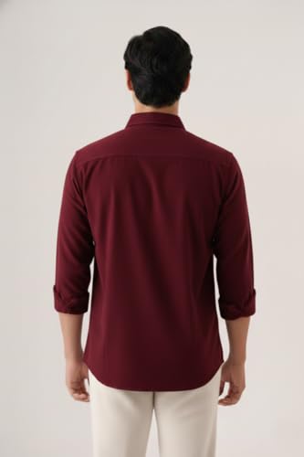 Image of CRYSTAL SKY Men Airy Linen Cotton Shirt Regular Fit Full Sleeves Solid Formal Shirt Stylish Daily Casual Office Wear