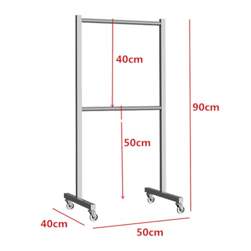Système de rangement pour cintres mobile avec roulettes