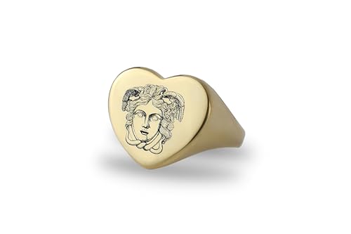 Bijoux Mythologie Bague Méduse Or : bague coeur et chevalière pour femme tendance
