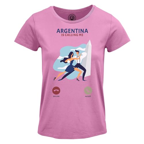 T-Shirt Argentina Femme Col Rond en Coton pour Danse et Voyage