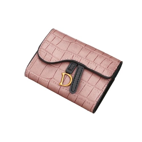 Women's Wallet Compact Coin Purse with D Letter Buckle Card Key Holder Korean Style