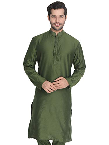Image of VASTRAMAY Men's Cotton Blend Regular Fit Casual Kurta