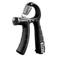Mynoozi Handtrainer Unterarmtrainer set, Einstellbarer Handtrainer Unterarmtrainer 22-220 lbs (10-100 kg), Hand Gripper Set mit automatischem Zähler für Handgelenk, Finger, und Handkraft - Schwarz