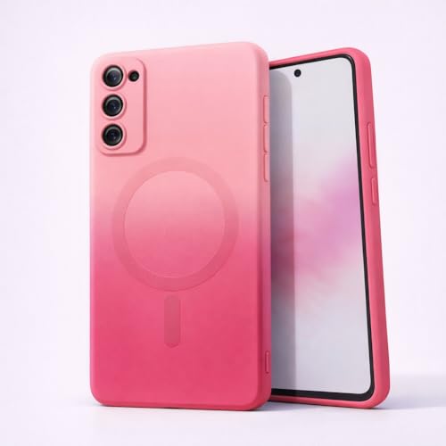 Image of amazon basics Gradient Mag-Safe Case for Samsung Galaxy S20FE 5G | Soft Silicone Shockproof Cover with Camera Protection | Slim Lightweight Design | Smooth Touch & Durable - Light and Dark Pink